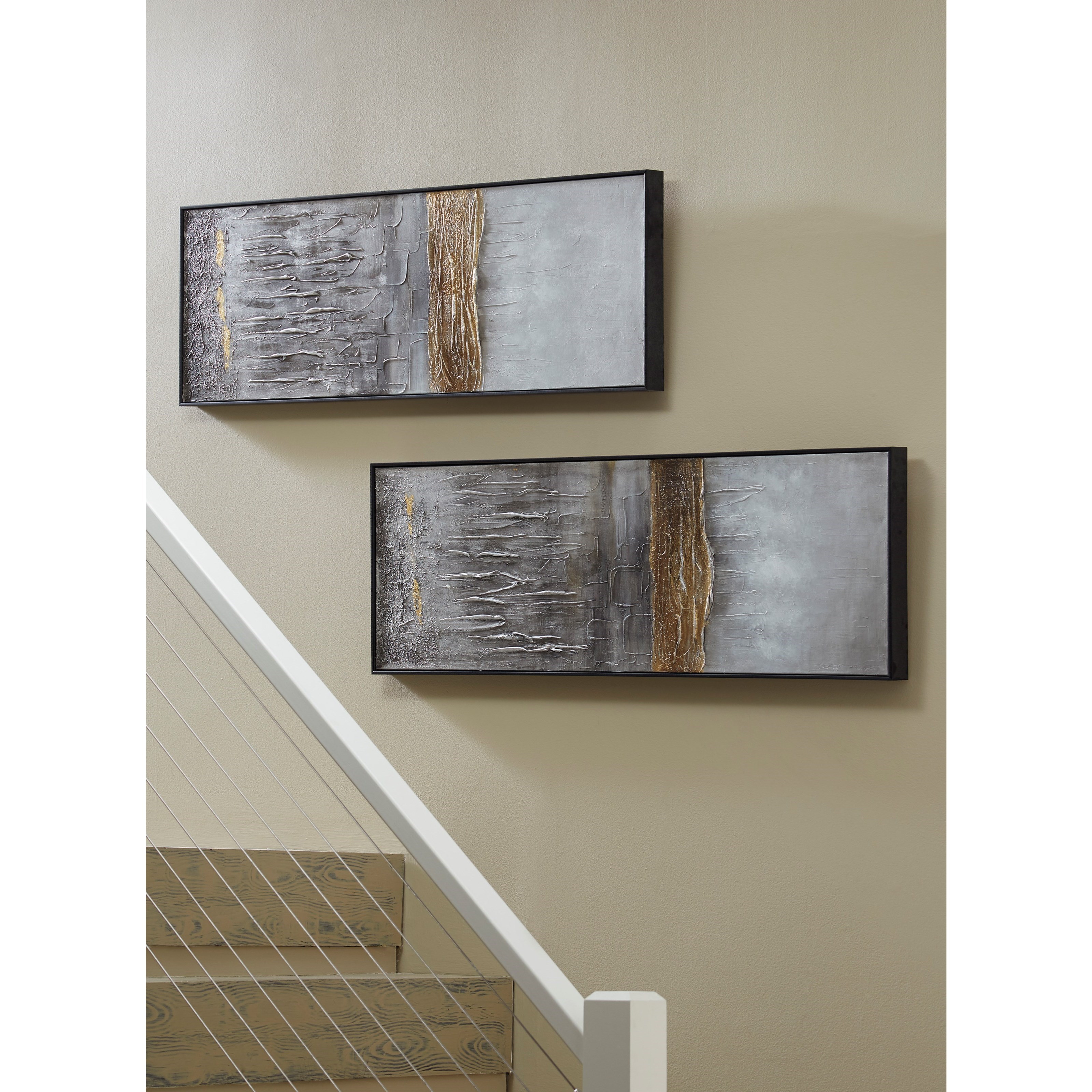 StyleLine Wall Art A8000291 Aniyah Black/Gold/White Wall Art Set EFO
